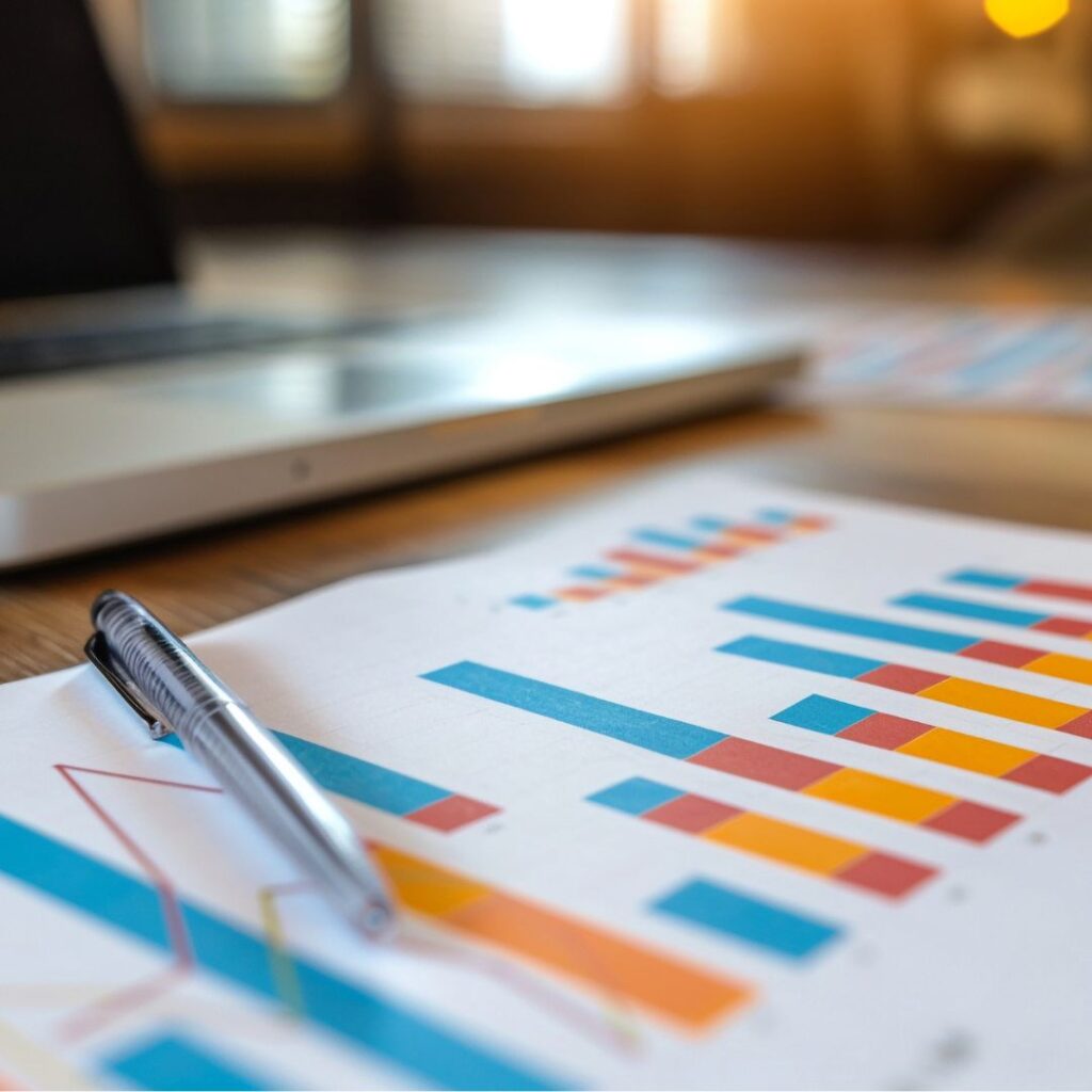 A graph showing improve sales performance